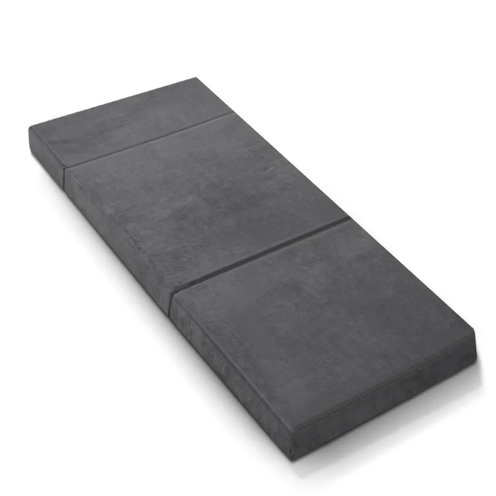 Penelope 12cm Folding Foam Portable Mattress Grey - Single